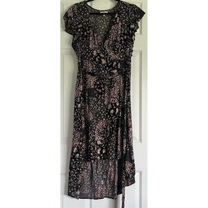 Maurice's Floral Black Dress Size L